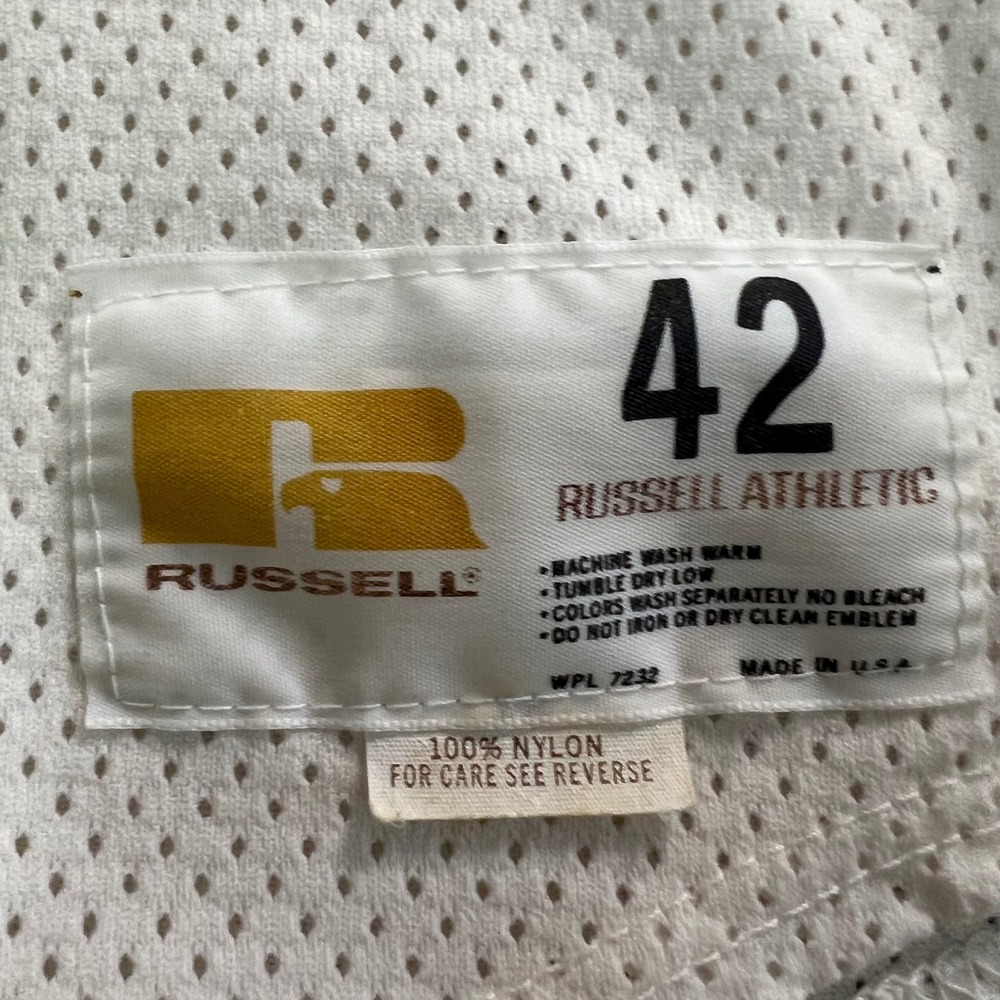 Russell Athletic Basketball Jersey Mens 42 White Hawks 52 Vintage 80s Retro - Picture 2 of 6
